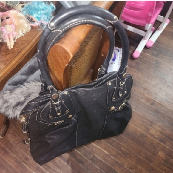 🍂🍁Y2K VERY RARE JUICY COUTURE REAL LEATHER SATCHEL - Picture 6 of 9